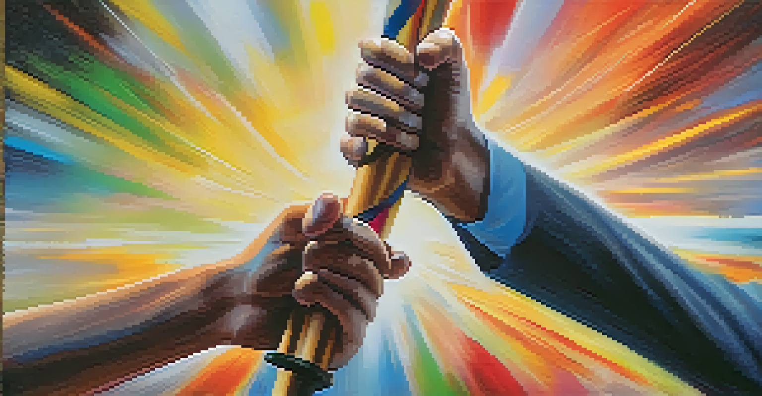 Close-up of hands exchanging a baton, symbolizing succession planning in leadership.