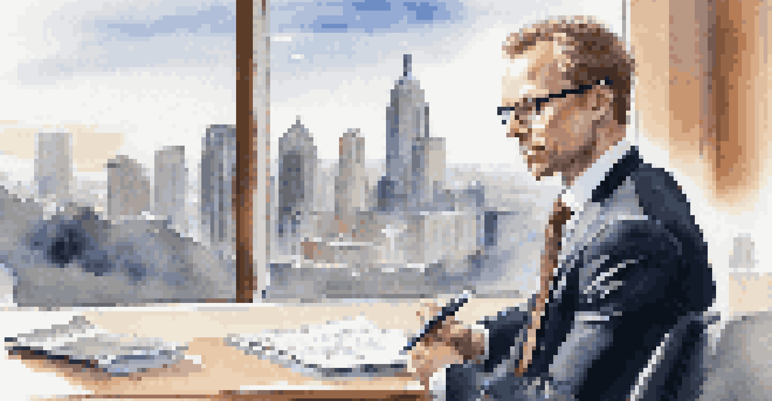 A professional in business attire at a negotiation table in a conference room, looking confident and engaged in discussion with a notepad.