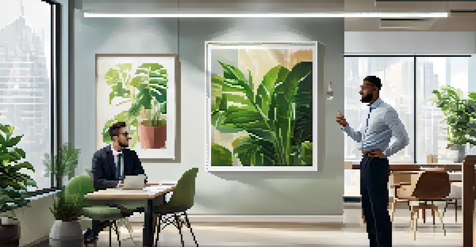 A job candidate and employer engaged in a conversation about a job offer in a bright office.