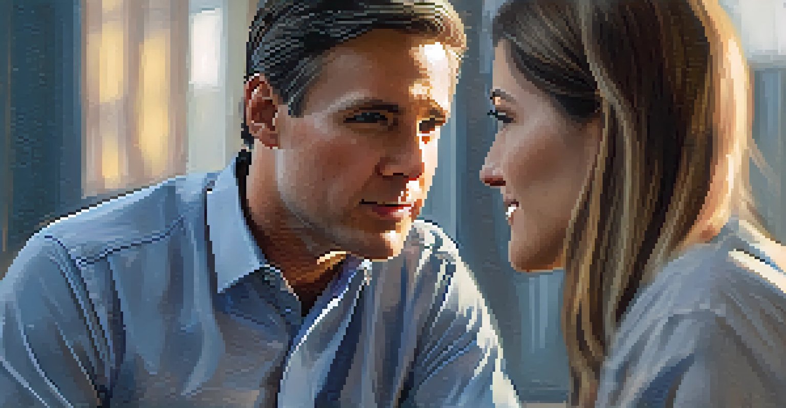 A leader and team member engaged in a trusting conversation, with the leader showing understanding and the team member sharing ideas.