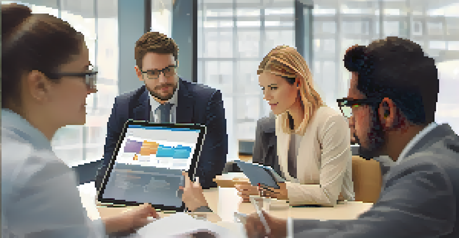 An employee presenting ideas during a feedback session in a modern conference room.
