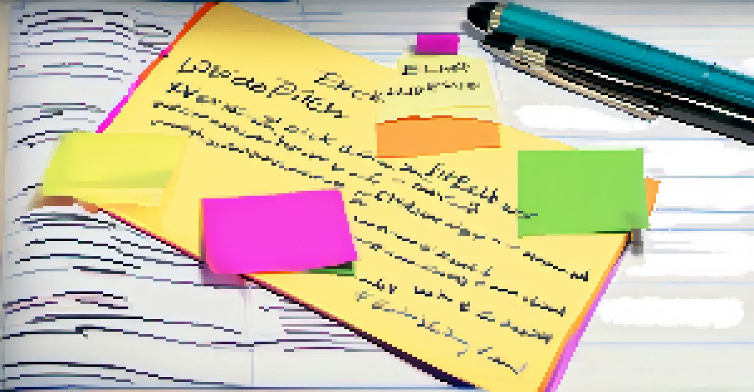 A close-up of a notepad with an elevator pitch outline, emphasizing organization and preparation in a cozy workspace.