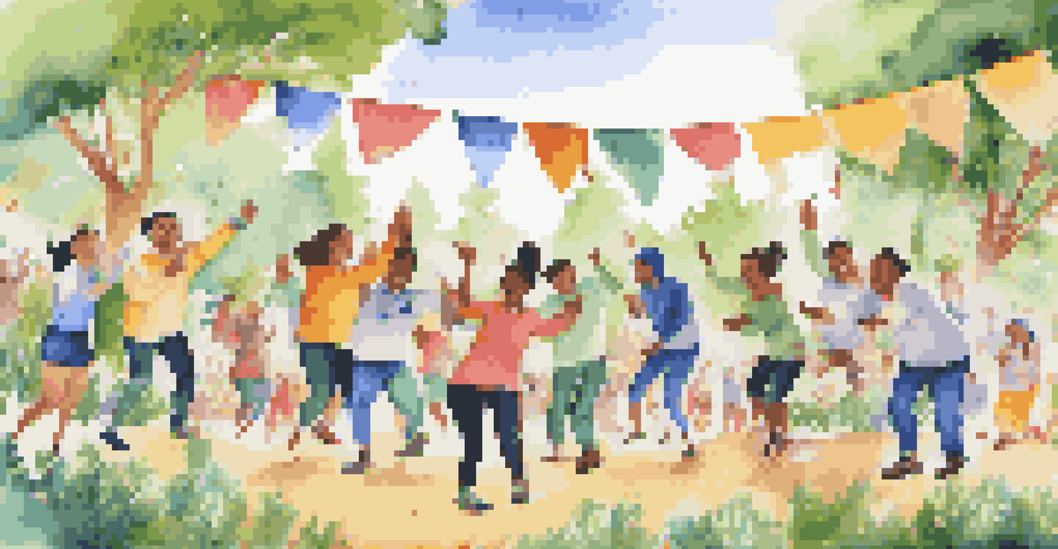Employees of various ages participating in a team-building event outdoors, fostering community and inclusion.