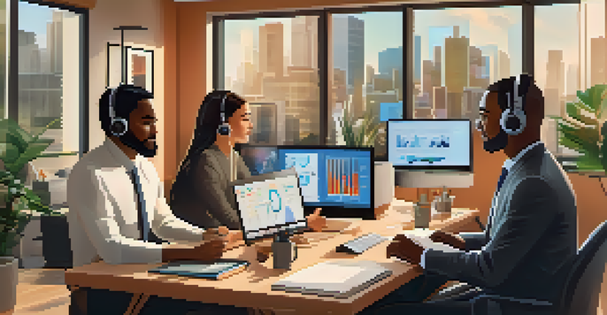 A diverse group of professionals participating in a virtual meeting, showcasing various home office setups and cultural elements.