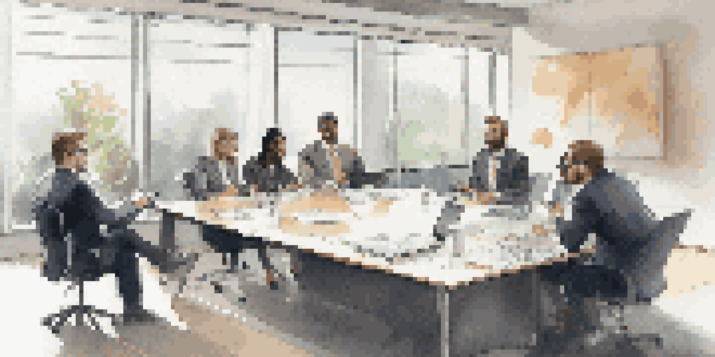A diverse group of professionals engaged in a salary negotiation discussion in a well-lit conference room.