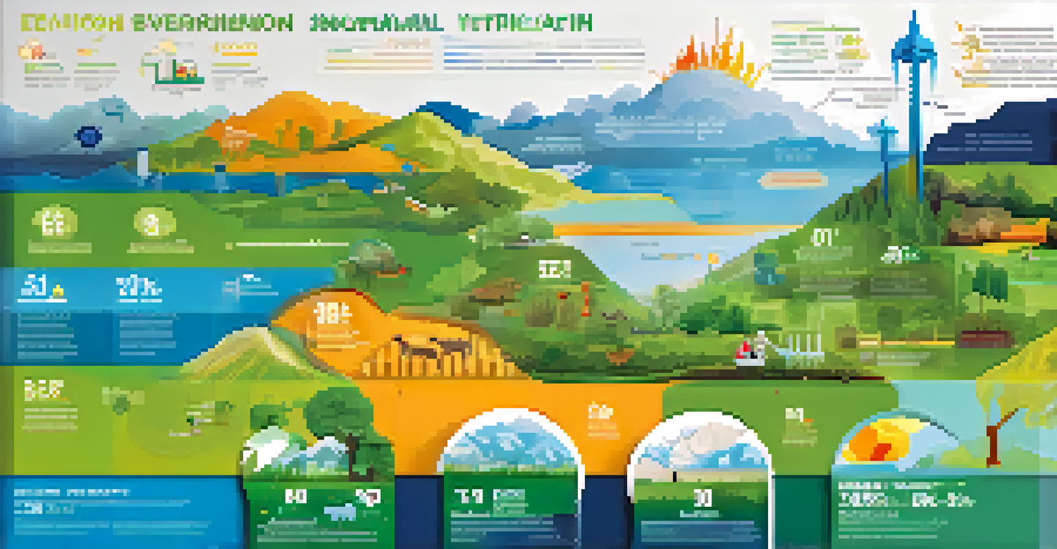 A colorful infographic illustrating data on environmental sustainability with clear and engaging visuals.