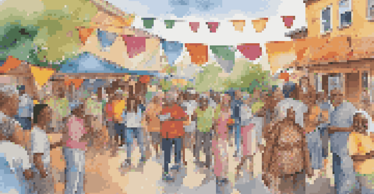 A diverse group of people gathered in a festive setting, engaging and supporting each other.