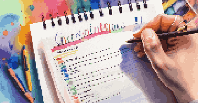 A hand checking off tasks on a colorful to-do list, with motivational quotes in the background.