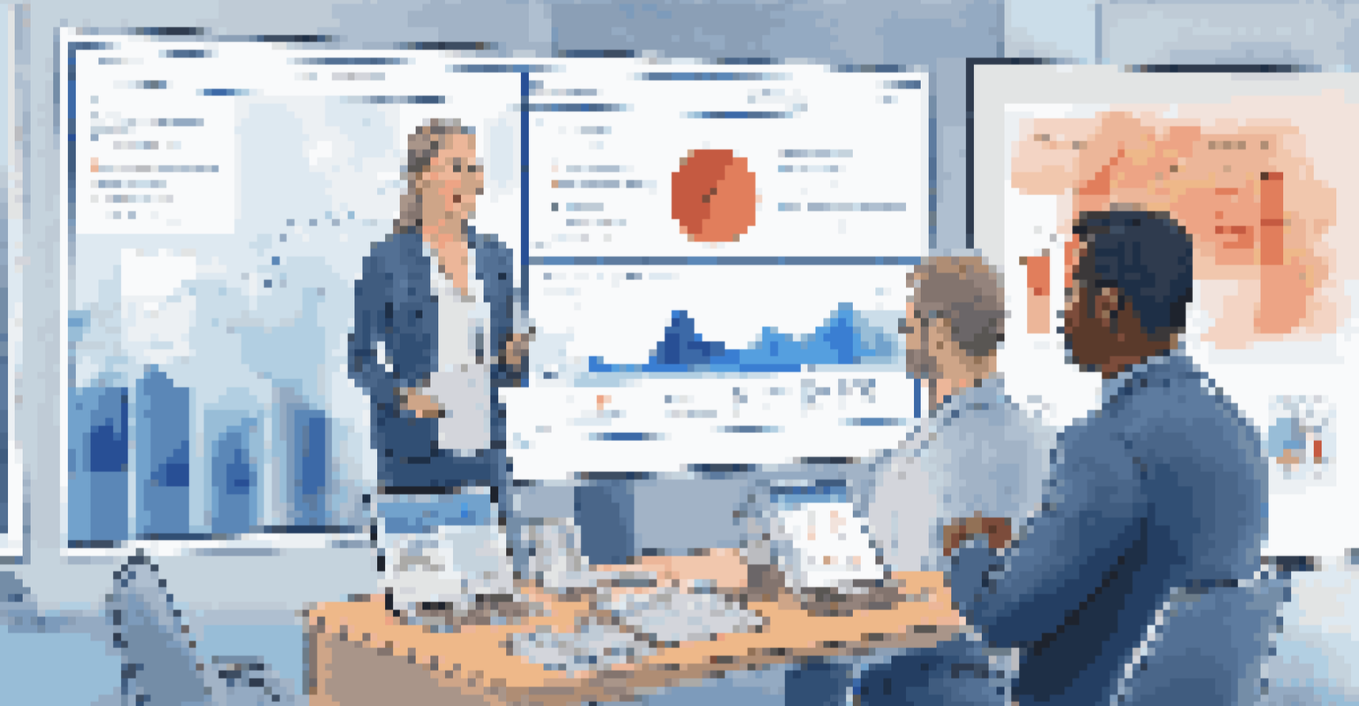 A digital meeting where a manager provides real-time feedback to an employee, showcasing a modern office environment.