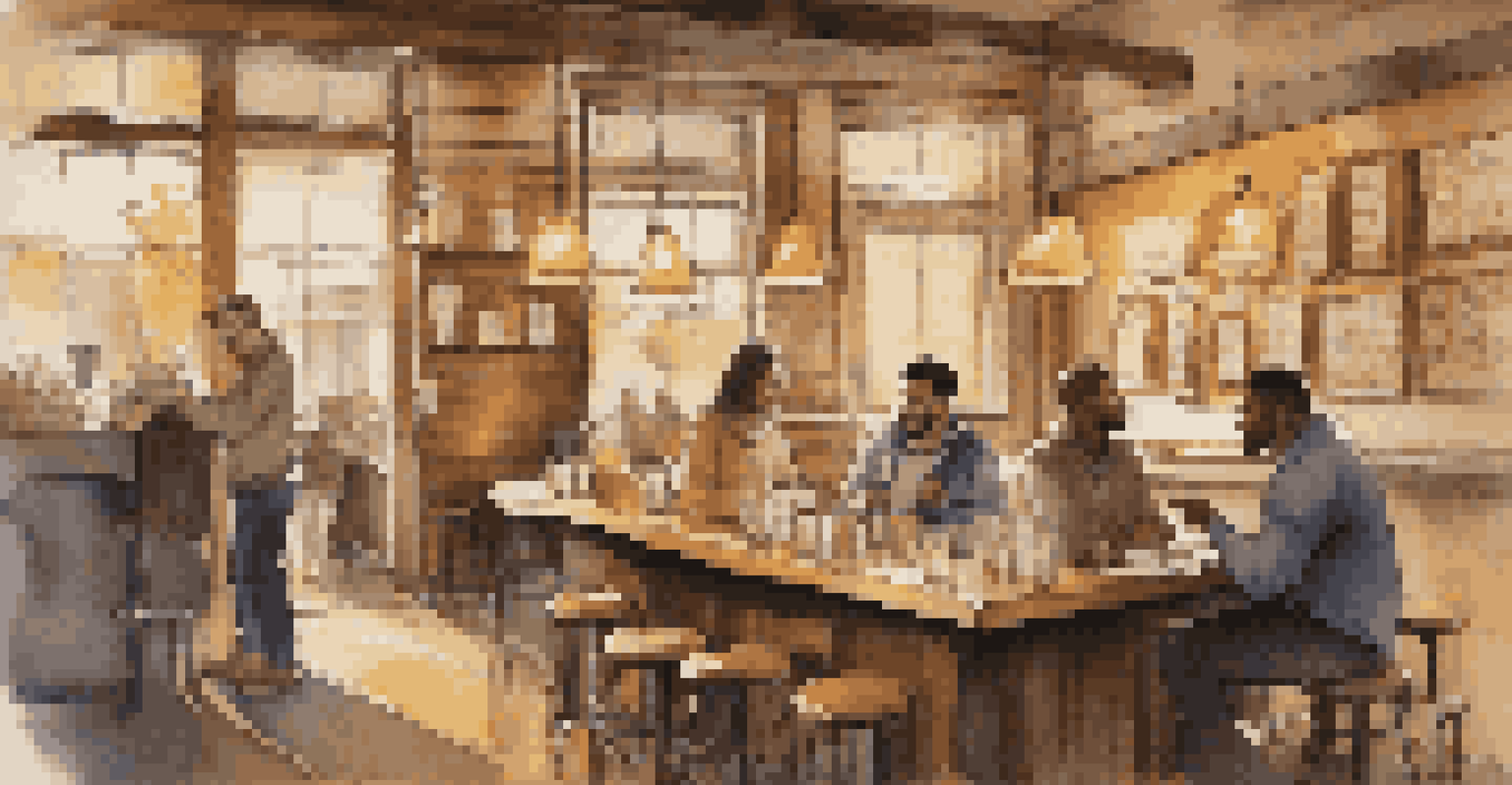 Two professionals discussing career paths in a cozy coffee shop, one taking notes while the other shares insights.