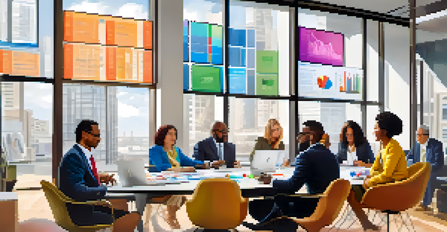 A diverse group of professionals discussing tax strategies in a modern conference room.