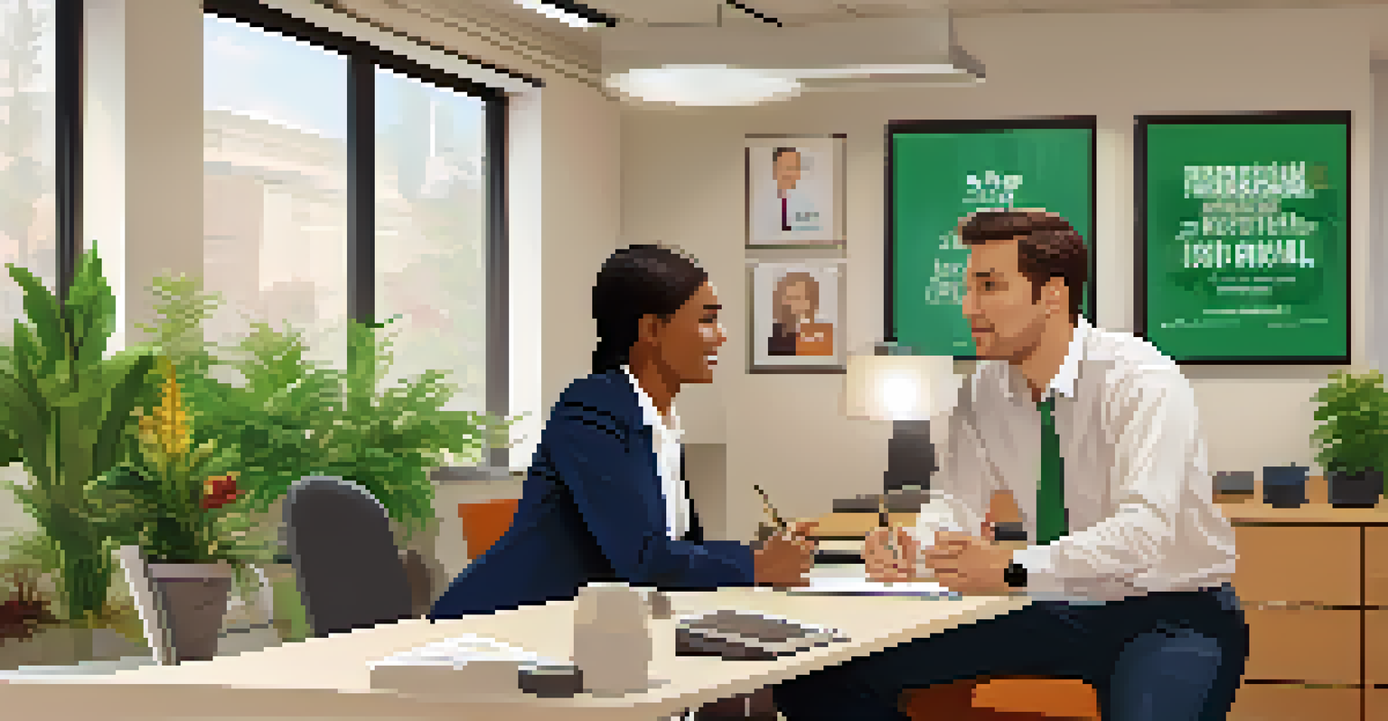 A manager actively listening to an employee's concerns in a cozy office, showcasing a supportive and open communication environment.