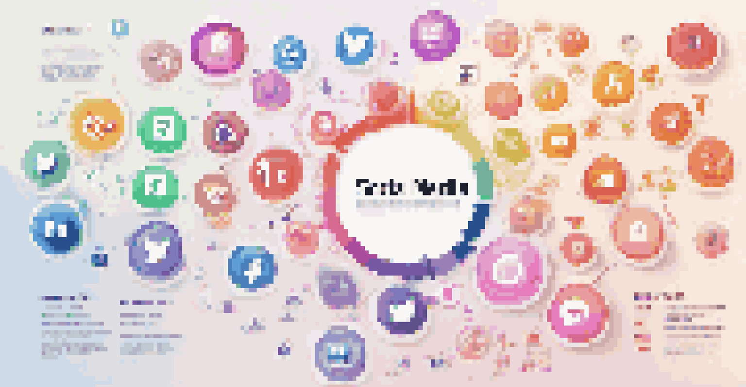An infographic showcasing the evolution of social media marketing with icons, statistics, and milestones in a colorful design.