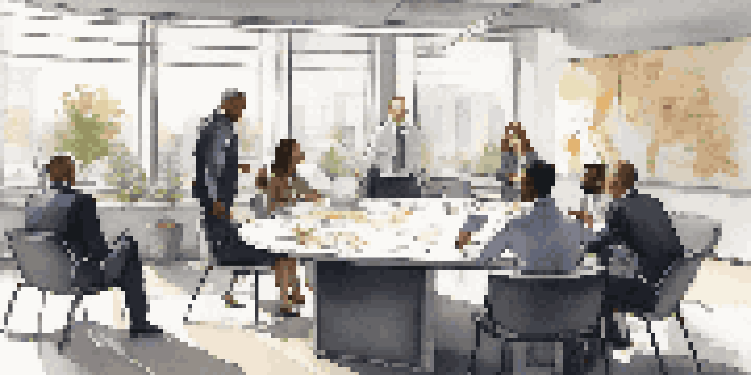 A group of diverse professionals participating in a role-playing exercise in an office, showcasing collaboration and communication.