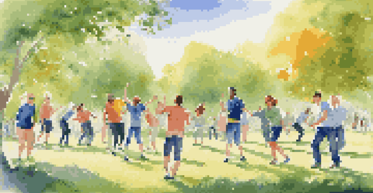 Employees enjoying a team-building game of frisbee in a sunny park, showcasing teamwork and fun.