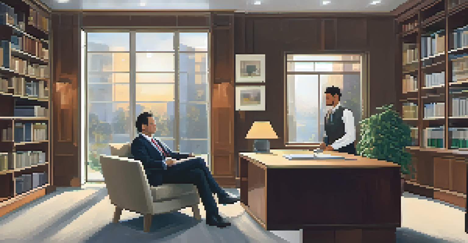 A manager and employee engaged in an empathetic one-on-one conversation in a cozy office corner.