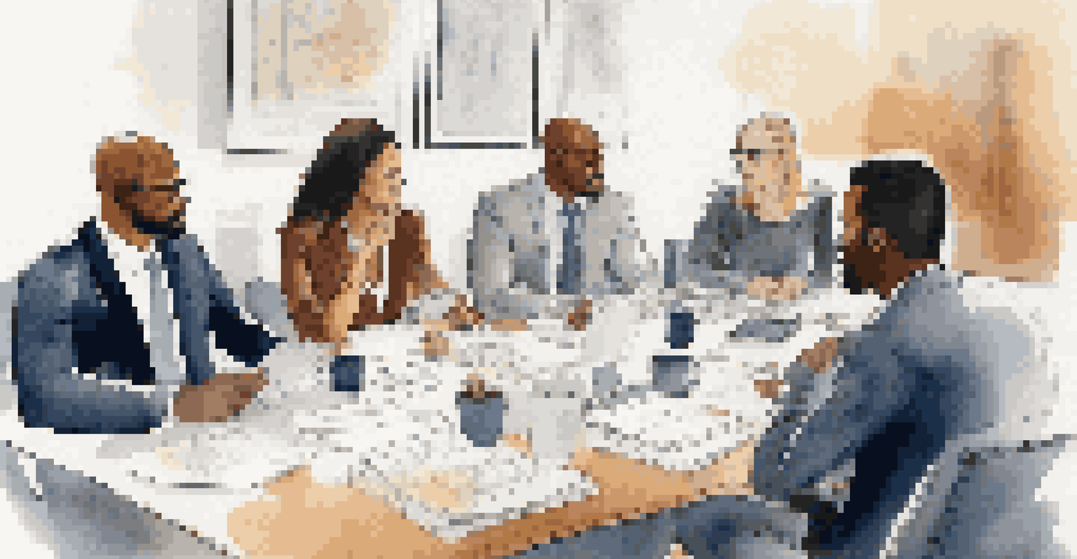 A diverse group of professionals discussing work hours and contracts around a conference table.
