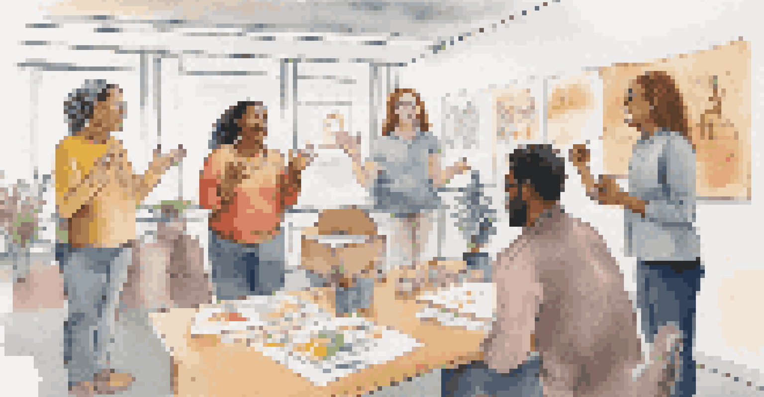 Participants engaged in a role-playing exercise during an emotional intelligence workshop, smiling and interacting.