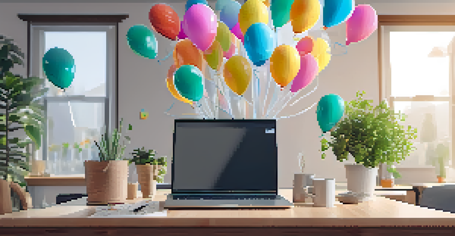 A computer screen displaying congratulatory messages for a team member's achievement in a remote work setting.