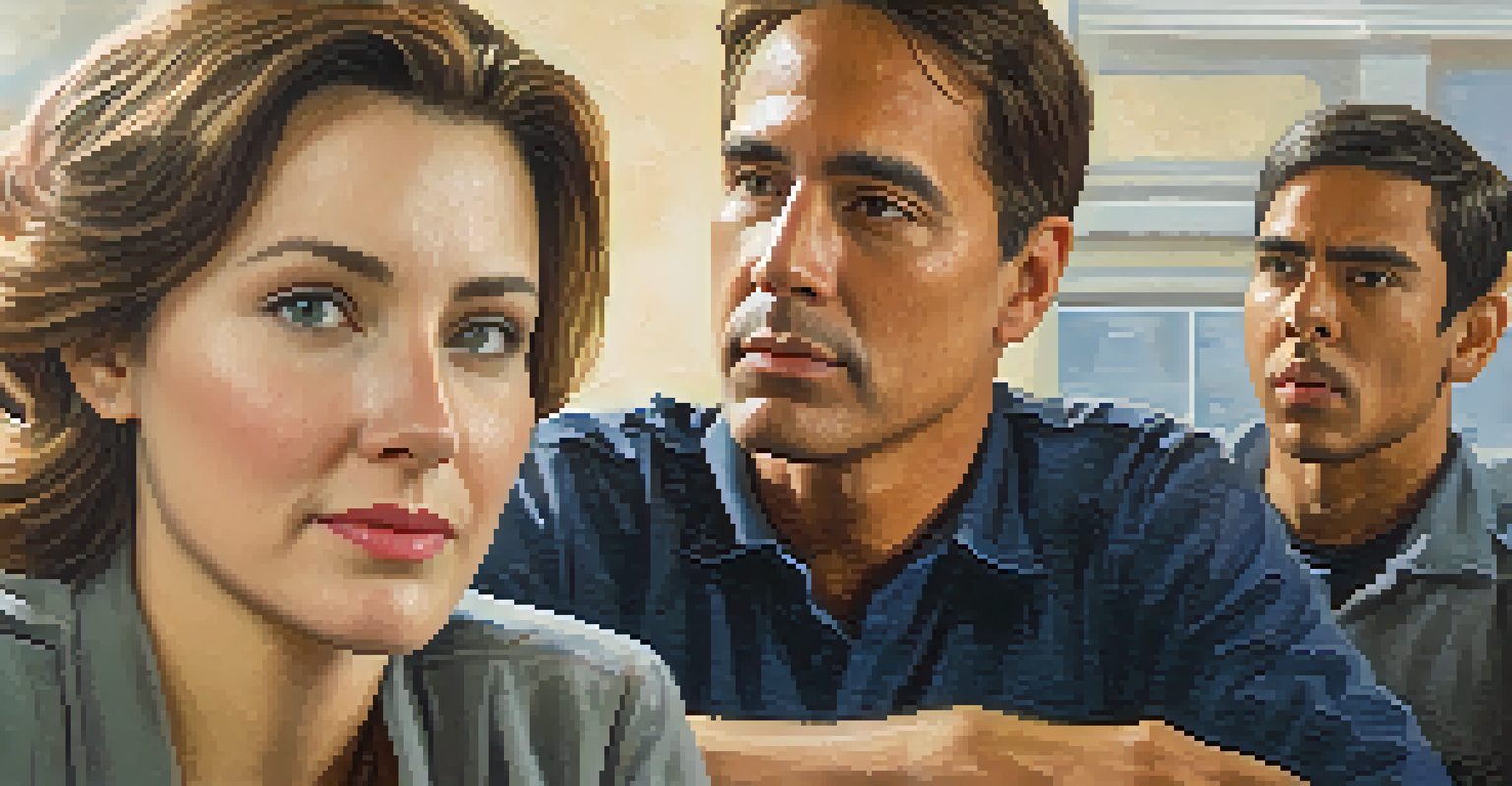 A close-up of a leader showing empathy to a team member during a conversation, highlighting their facial expressions and emotional connection.