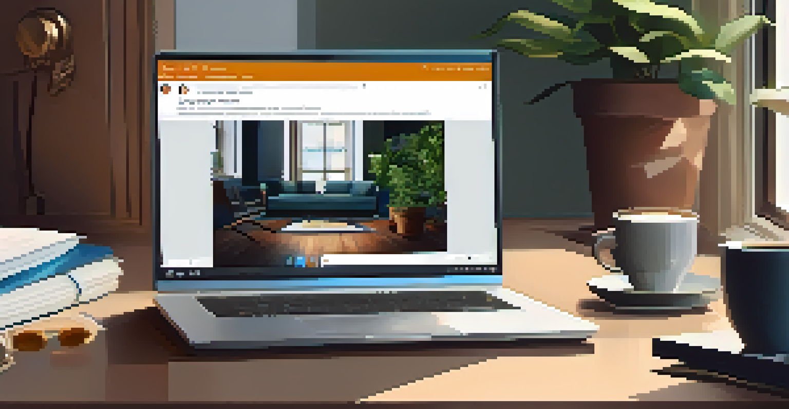 A cozy workspace with a laptop displaying a LinkedIn profile, surrounded by a notepad and coffee, showcasing online networking.