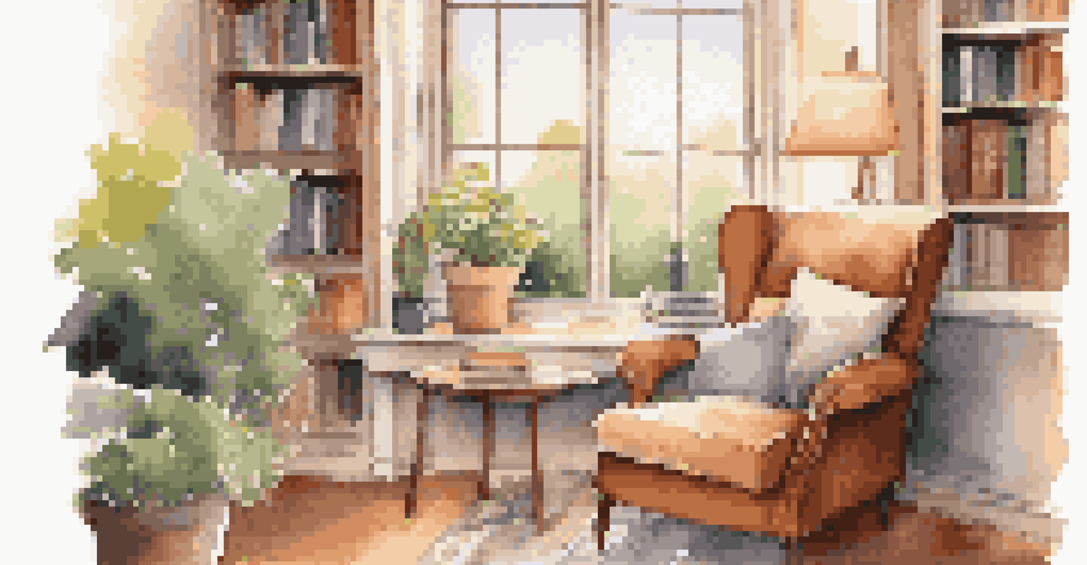 A warm and inviting reading nook in a workspace designed for continuous learning.