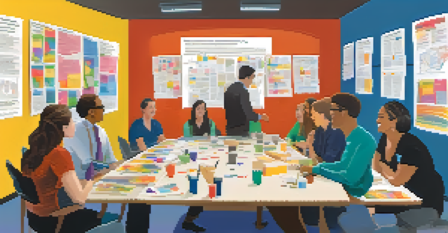 An engaging workshop setting with employees participating in an emotional intelligence training session, showcasing collaboration and learning.