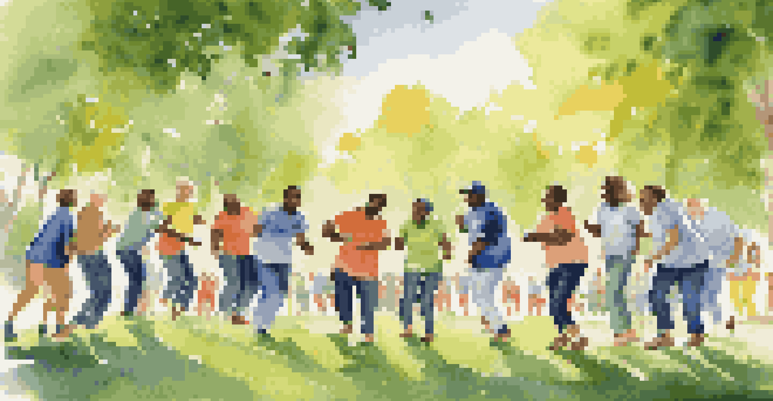 Employees enjoying a team-building activity in a sunny park, playing games and laughing together.
