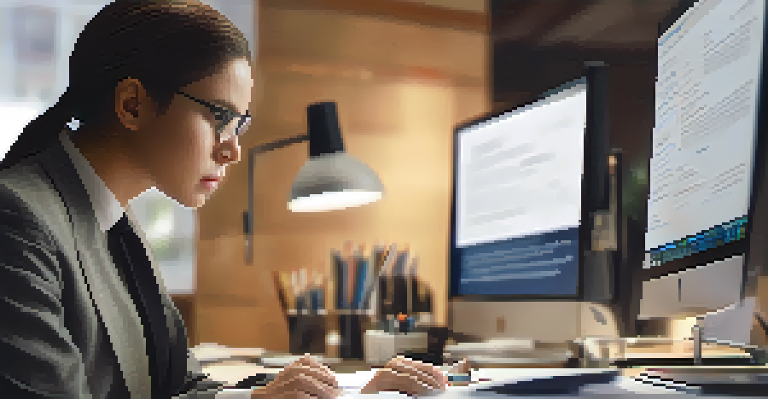 A person reviewing a job description on a computer, focused on tailoring their resume, with a notepad and pen nearby.