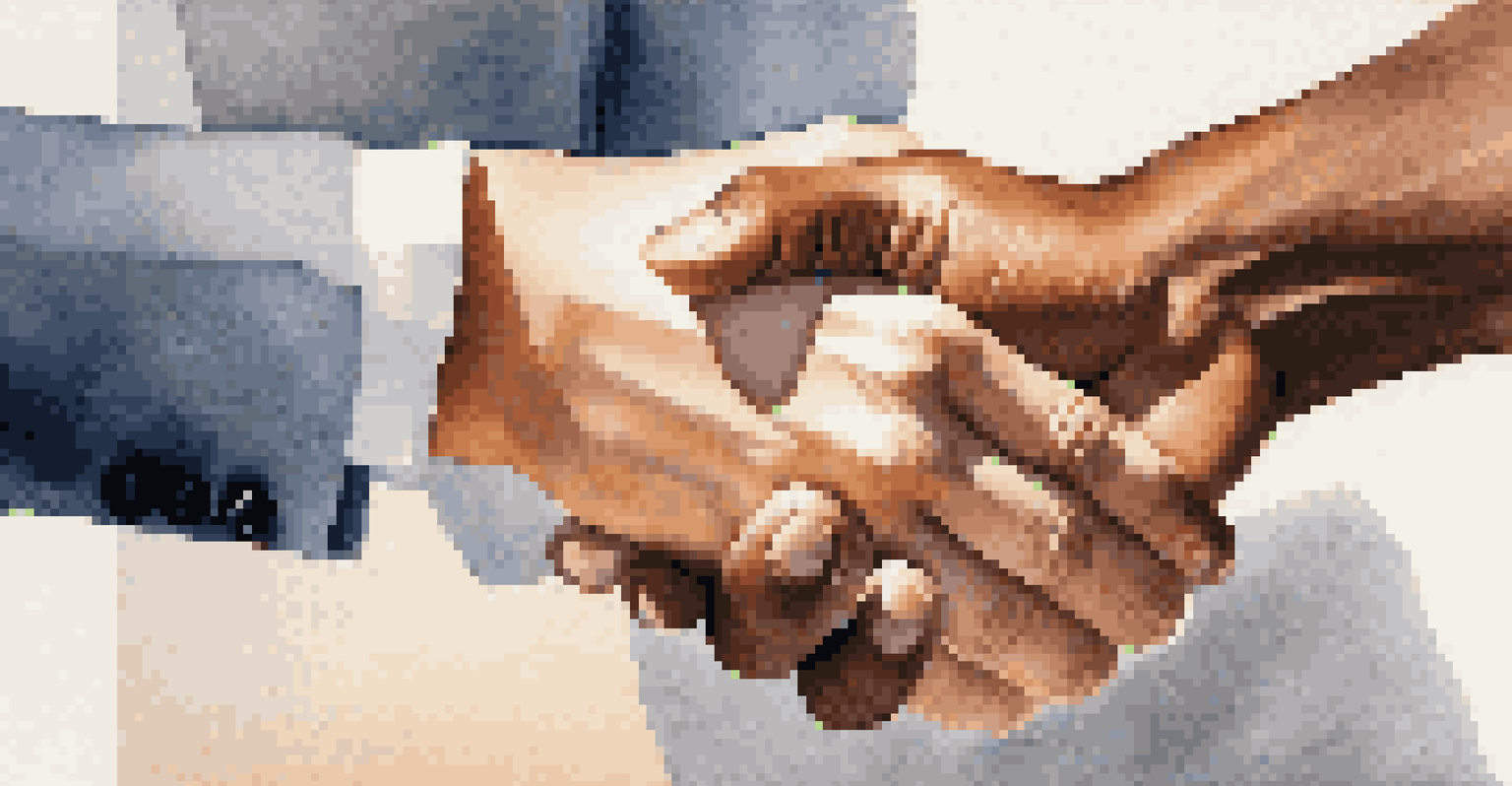 A close-up of a handshake between two people, representing a successful negotiation in a blurred office background.