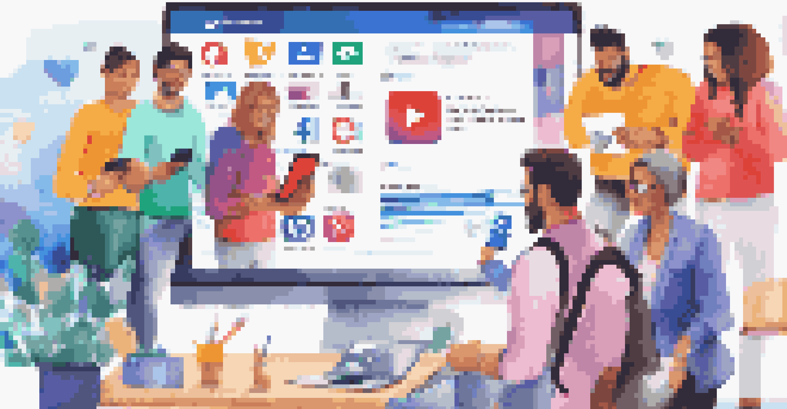 A smartphone displaying a lively social media post about professional insights, set against a bright workspace full of motivational elements.