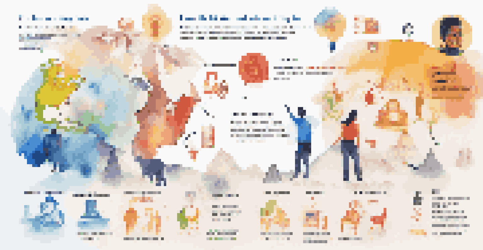 An infographic illustrating cultural competence in remote work, featuring icons and symbols representing diversity and inclusion.