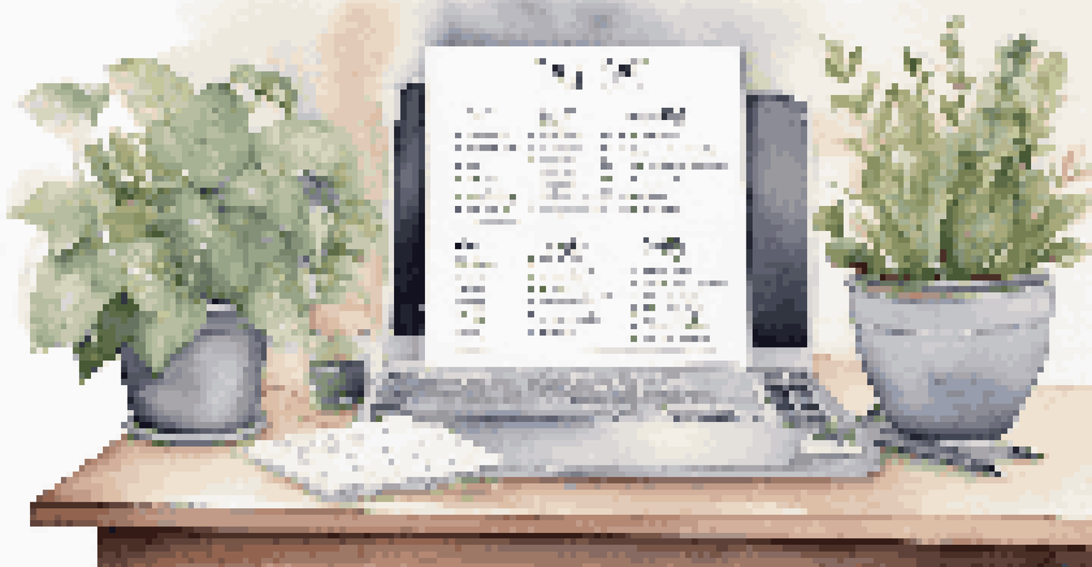 A well-organized desk with an open planner showing a balanced schedule for work, family, and self-care, surrounded by plants and tea.