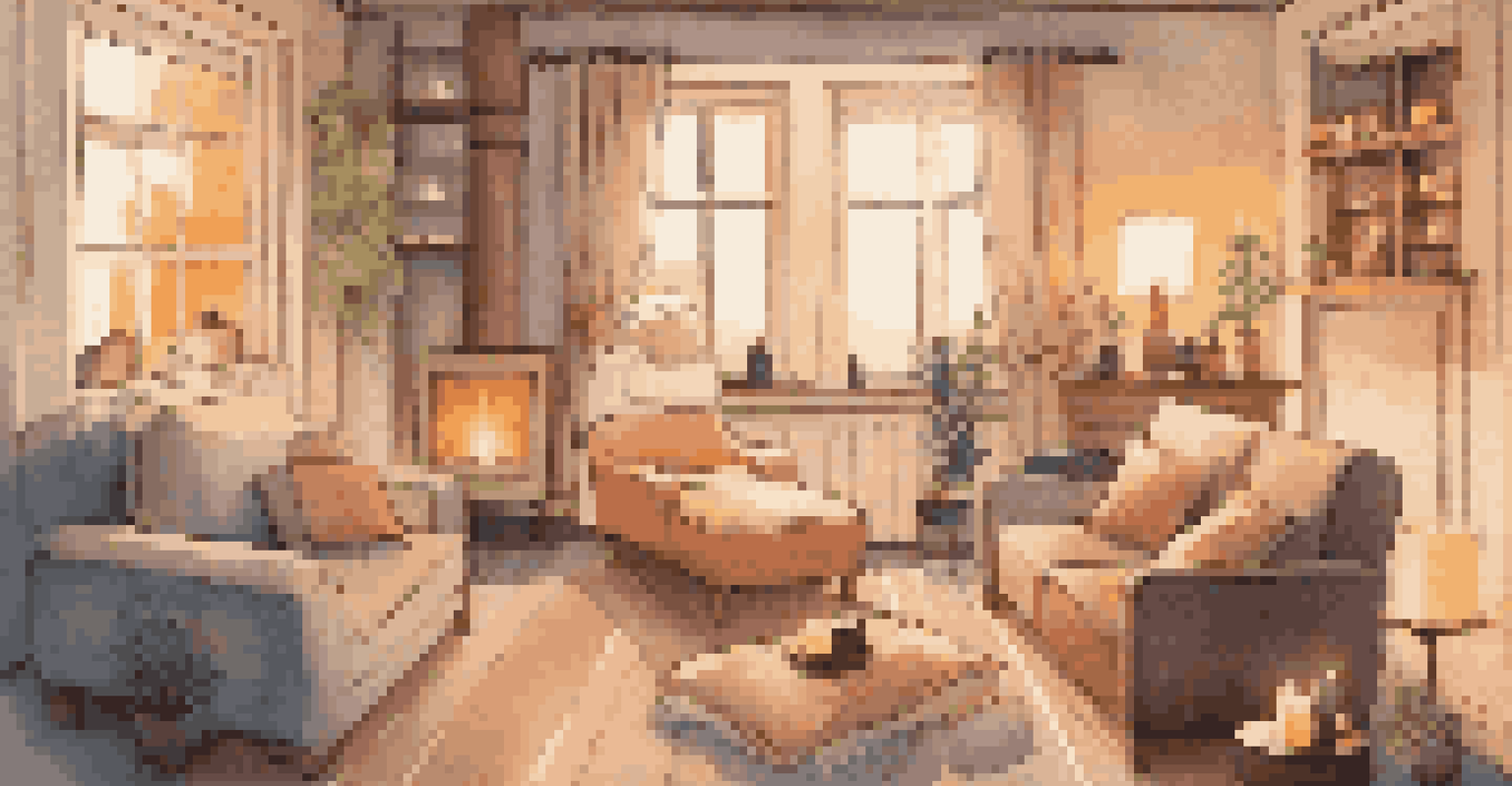 A person relaxing in a warm bath in a cozy living room with candles, showcasing self-care and relaxation.