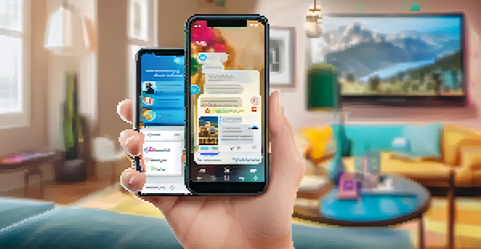 A smartphone screen showing a friendly social media interaction.