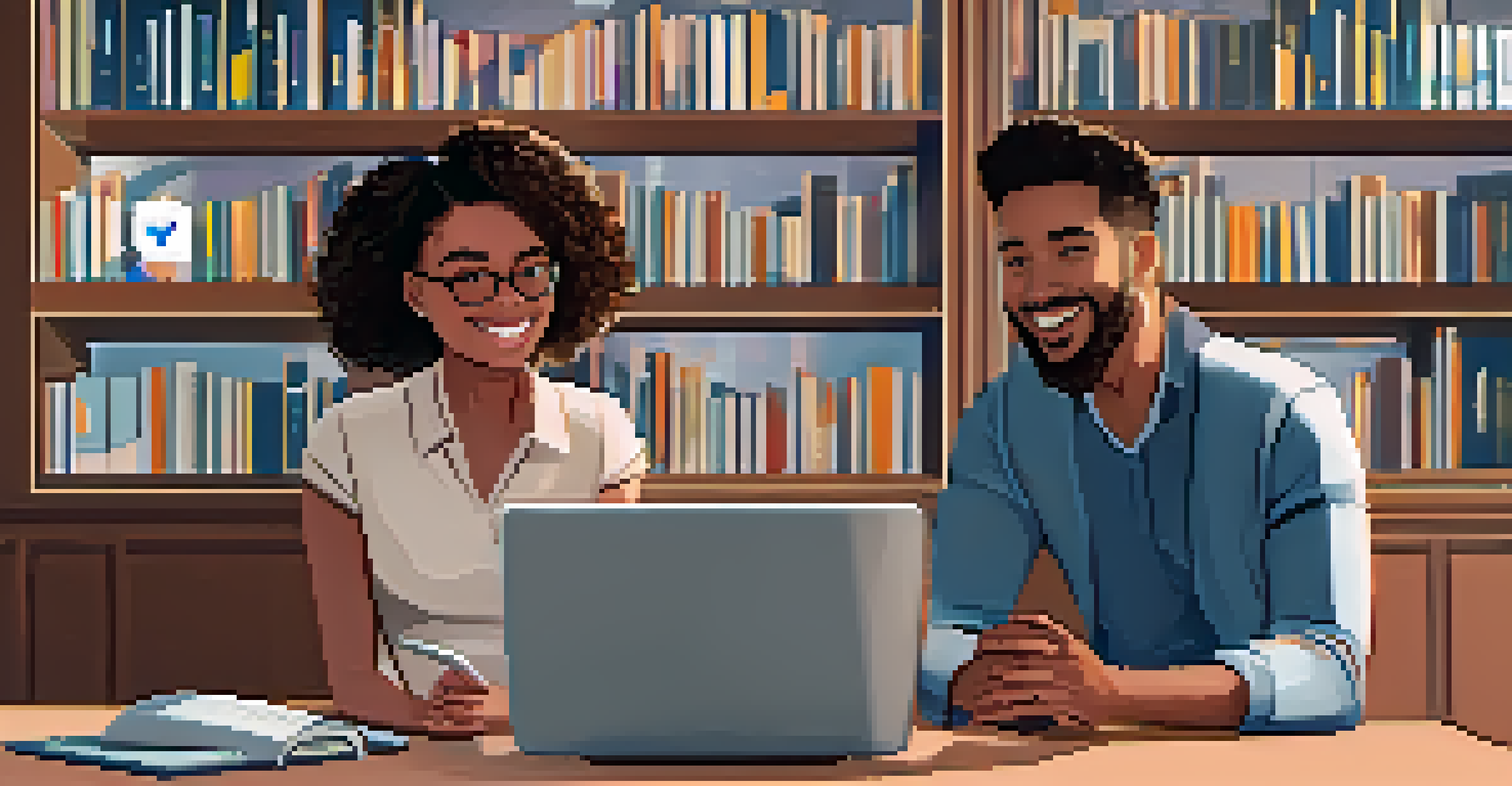 A video call between a mentor and a mentee, both appearing engaged in their respective backgrounds.