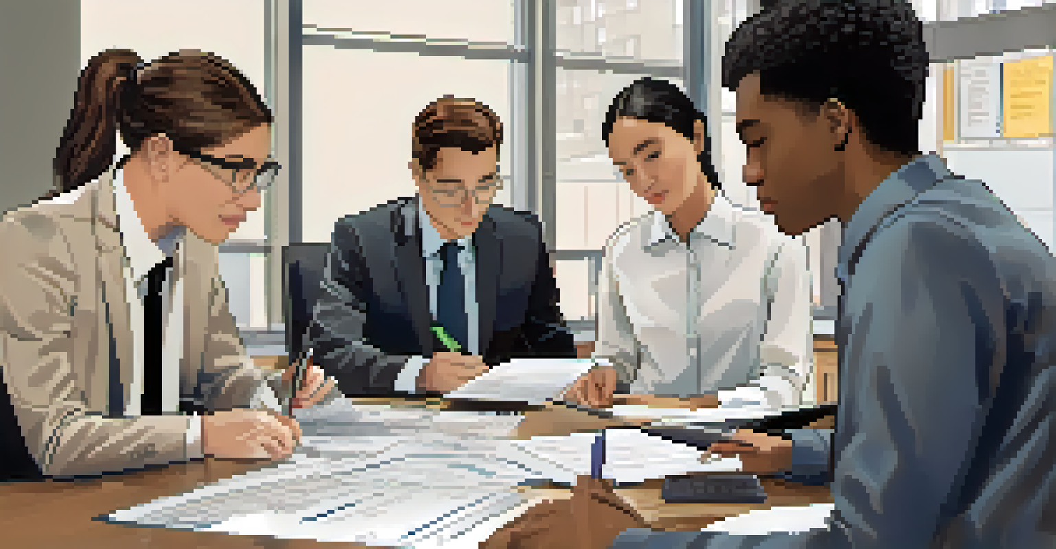 A split-screen image showing an intern engaged in teamwork on one side and a person observing a professional on the other, illustrating the differences between internships and job shadowing.