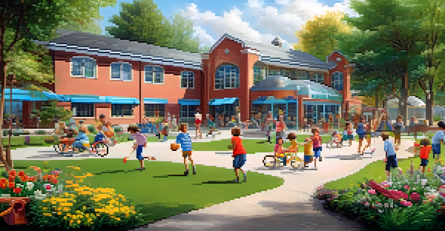 A vibrant community center with people of all ages engaging in activities together, showcasing the positive impact of corporate social responsibility.