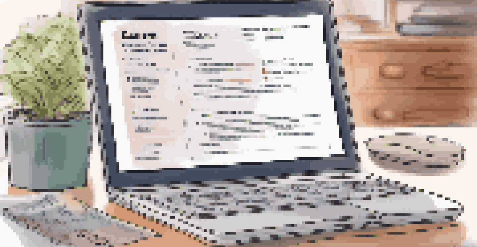 A close-up of a resume and a laptop displaying a skill development course, emphasizing preparation for career change.