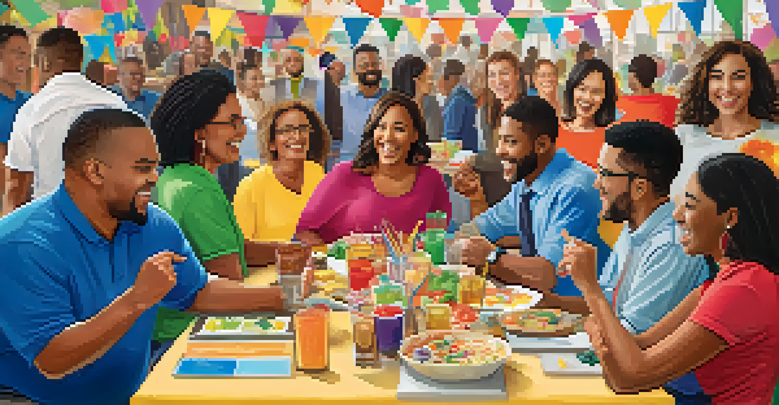 Employees celebrating diversity in the workplace, participating in activities and enjoying a festive atmosphere.