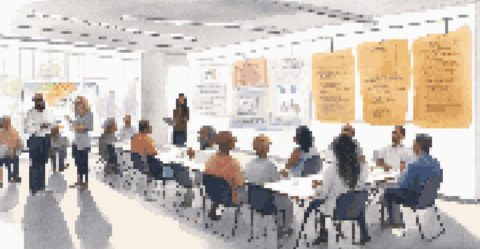 Employees attending a training session on inclusivity, with a projector displaying key points.