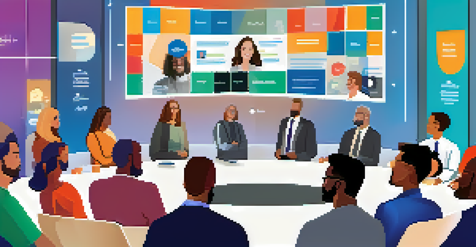 A screenshot of a virtual networking event with diverse professionals interacting.