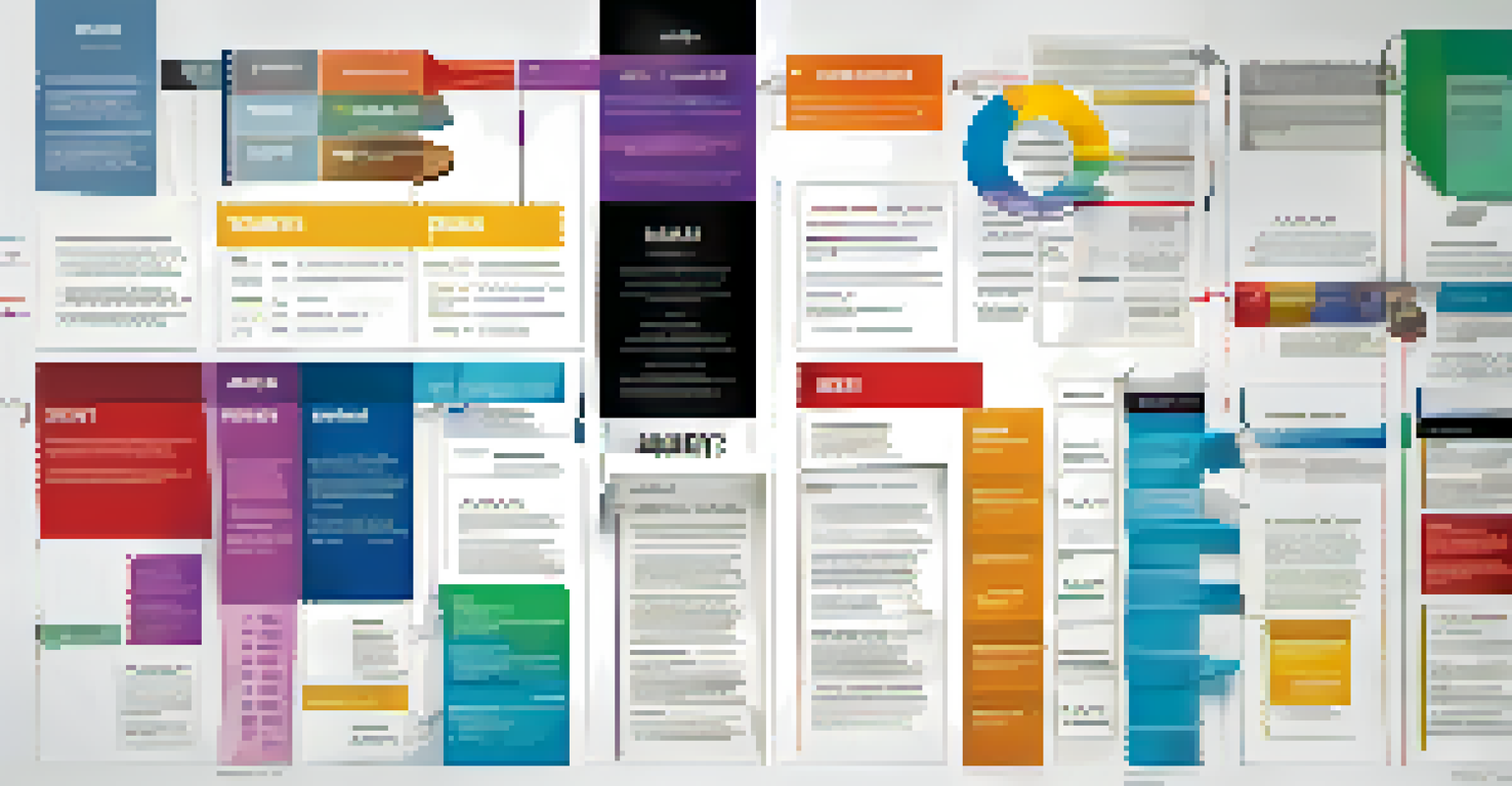 An infographic displaying various resume formats with colorful designs and explanations on a white background.