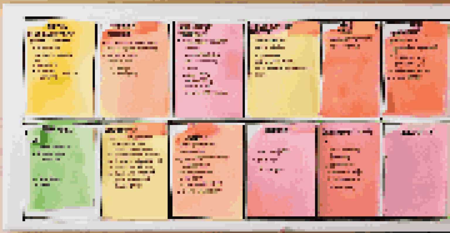 A whiteboard displaying the Eisenhower Matrix with colorful sticky notes organized by task urgency and importance.