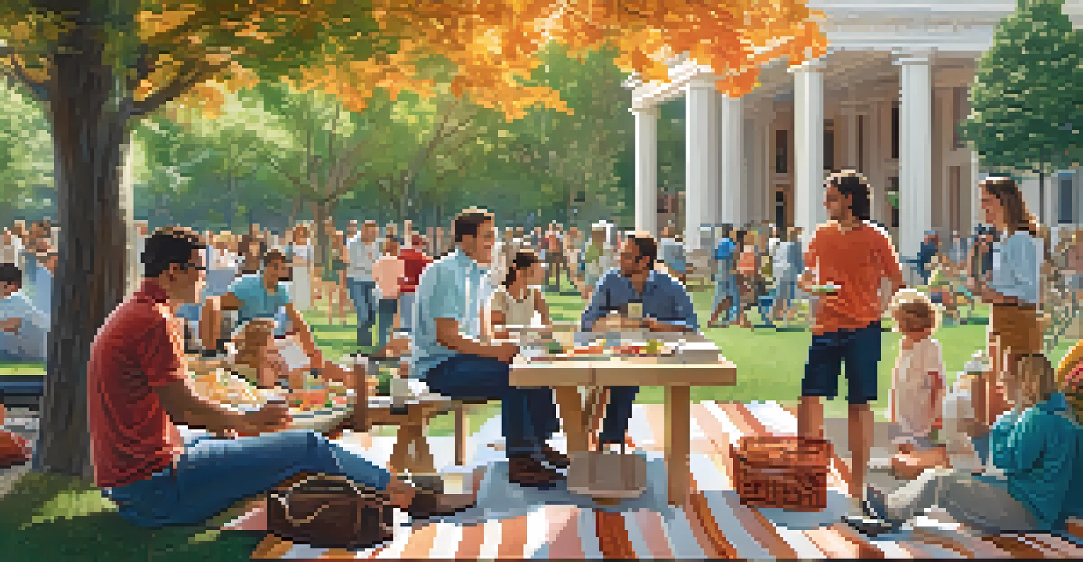 A split image showing a busy office on one side and a joyful family picnic on the other, representing work-life balance.