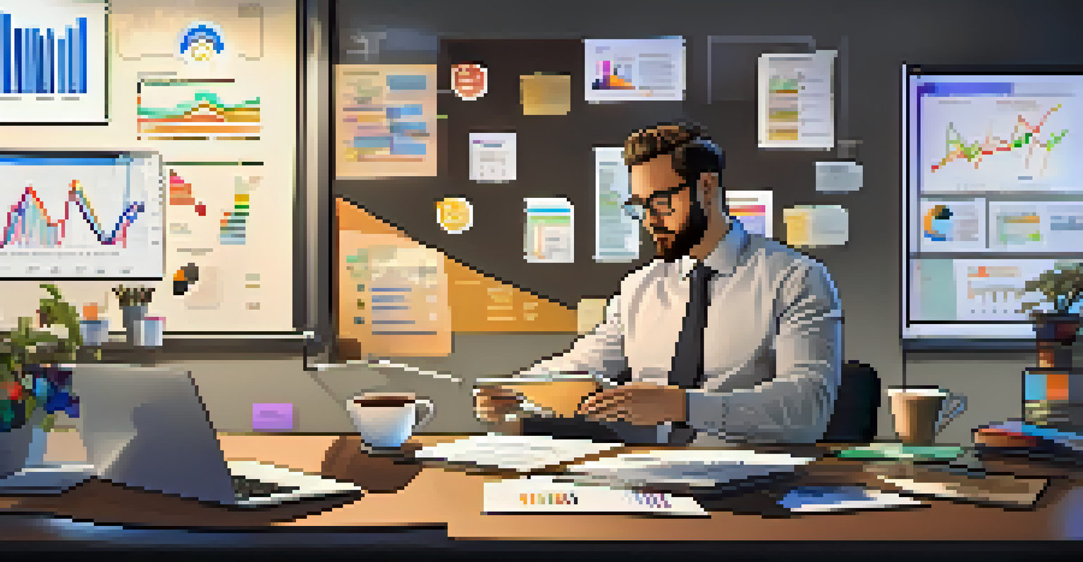 A digital strategist reviewing social media metrics on a tablet at a modern workspace.