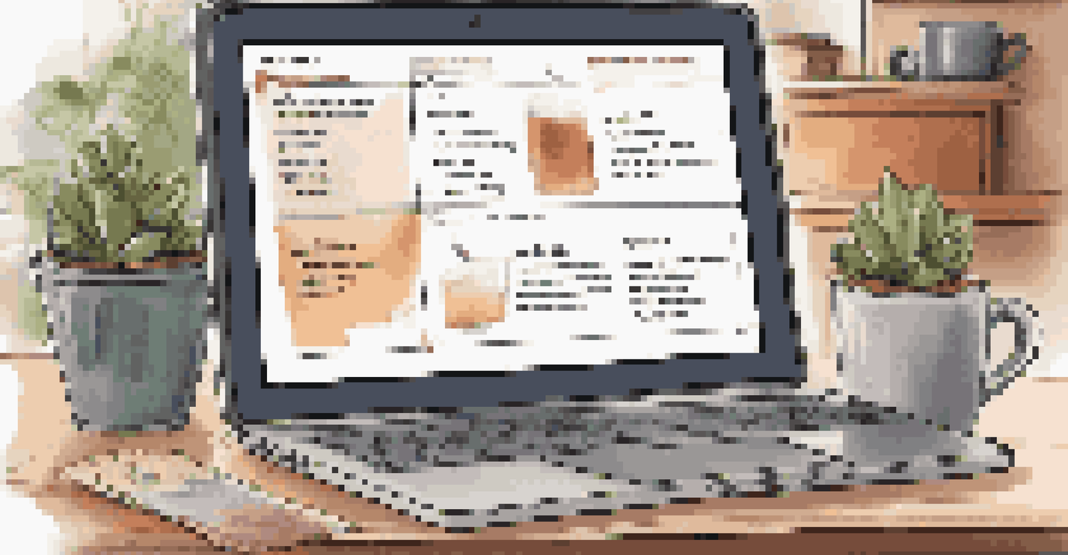A laptop displaying an online event agenda with a cozy workspace, coffee, and natural light.
