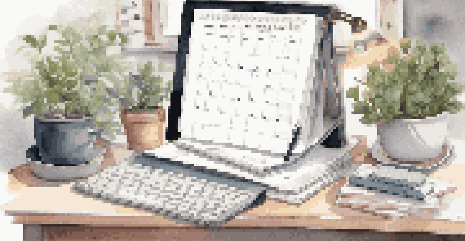 A neatly arranged workspace with a planner, digital calendar, and motivational quotes, emphasizing effective time management.
