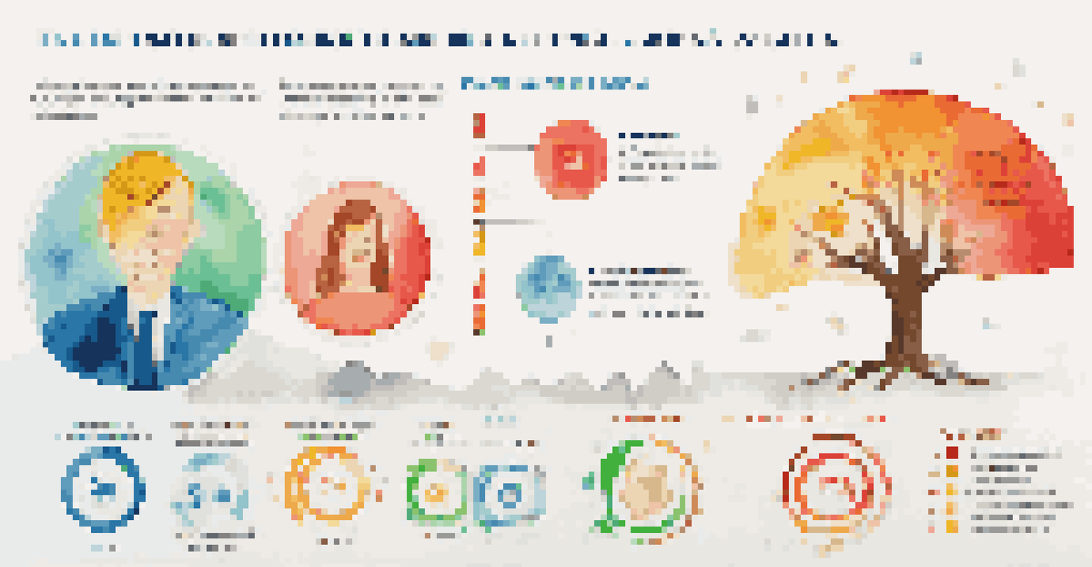 An infographic illustrating the correlation between emotional intelligence and job satisfaction using vibrant colors and engaging icons.