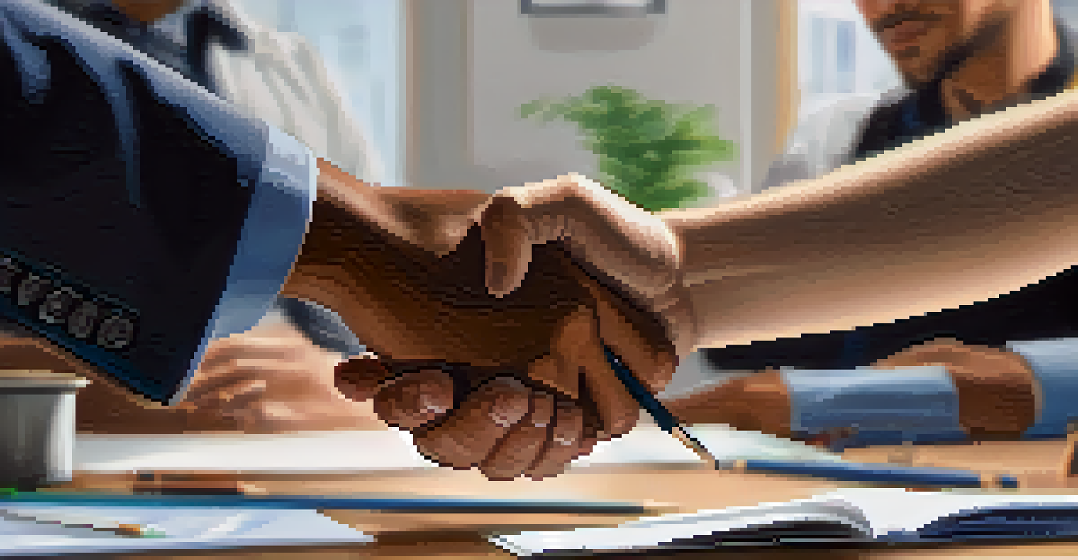 Close-up of a handshake between a mentor and a mentee, symbolizing a successful connection.
